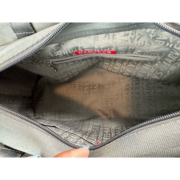 Harveys Seatbelt Bag Gray Zipper Closure Double Strap Boxy Tote Shoulder Bag - Picture 6 of 9